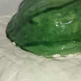 Large cabbage leaf plate Gerber – French barbotine – decorative piece