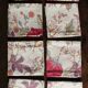 Un lot de 8 serviettes de table Toile à l'indienne Fleurs