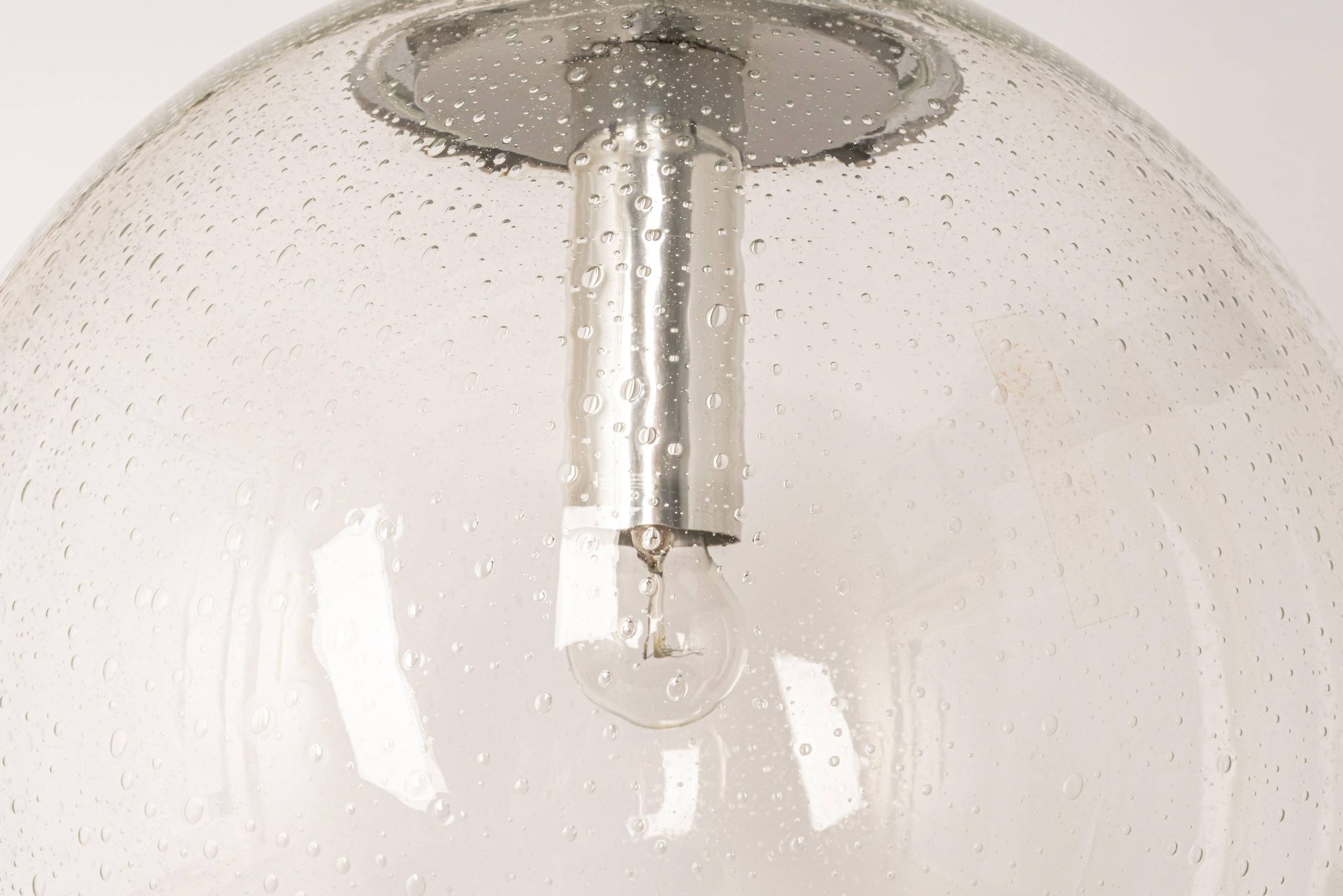 clear glass ball pendant chrome Limburg, Germany, 1970s