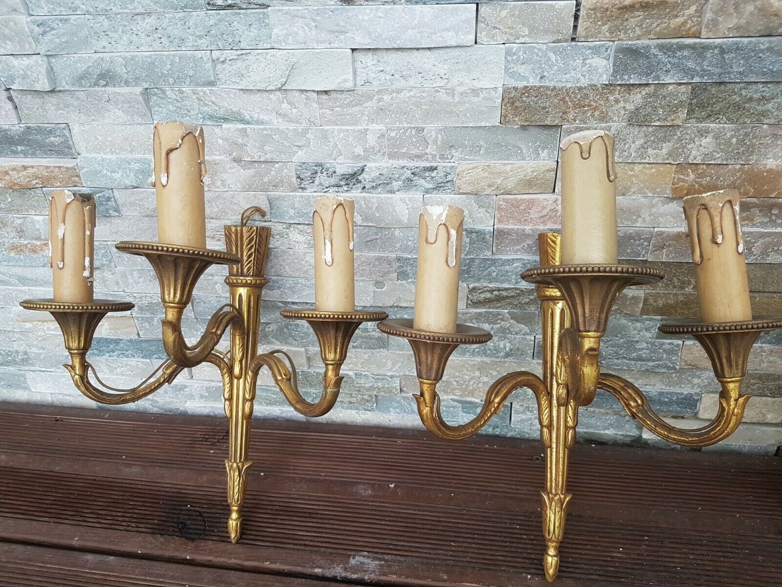 Antique bronze wall sconces
