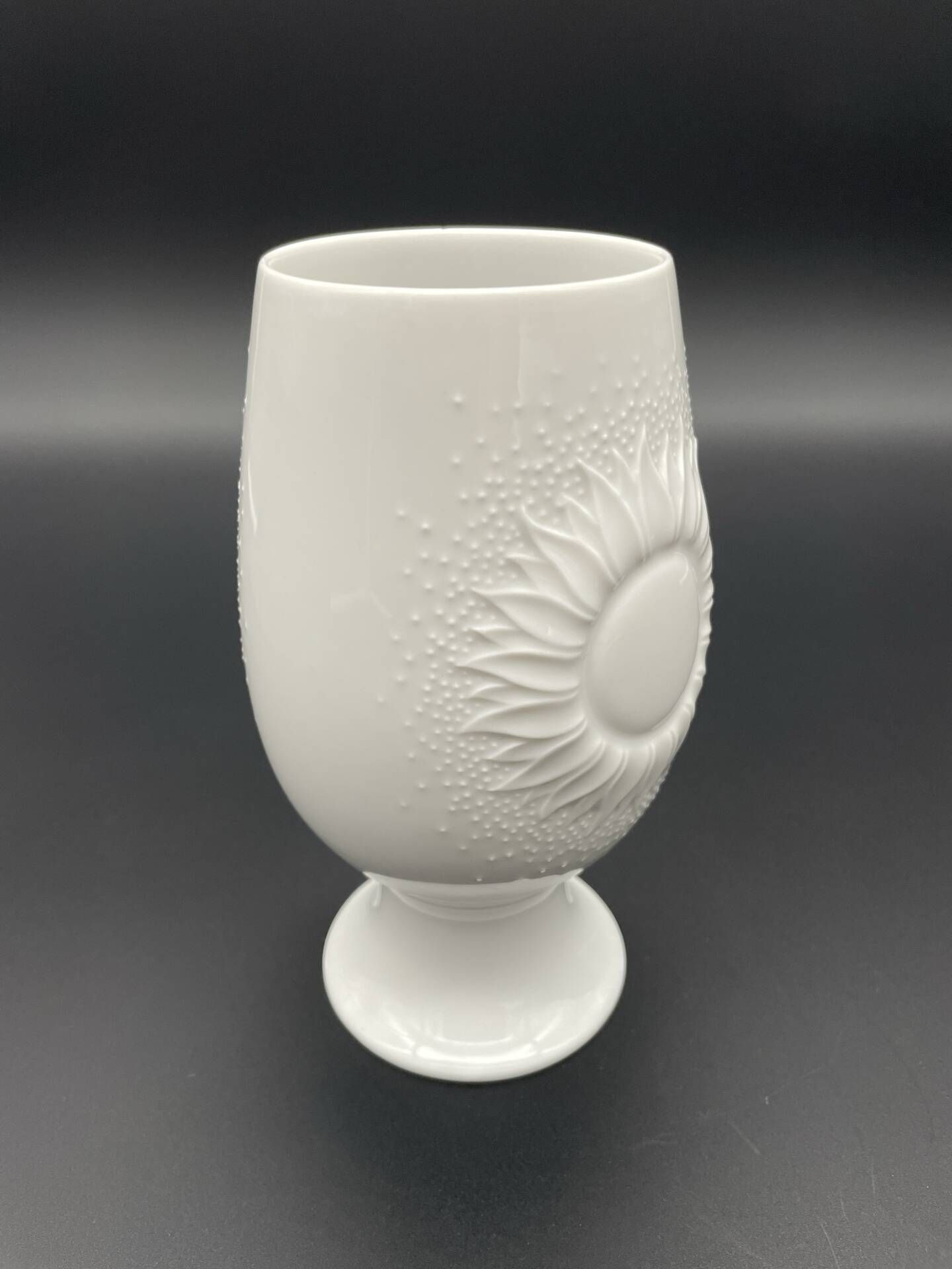 Alboth & Kaiser vase with sunflower relief, 1960s