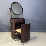 Silvi vanity table on wheels and chair from Studio Kastilia, 1970s, set of 2