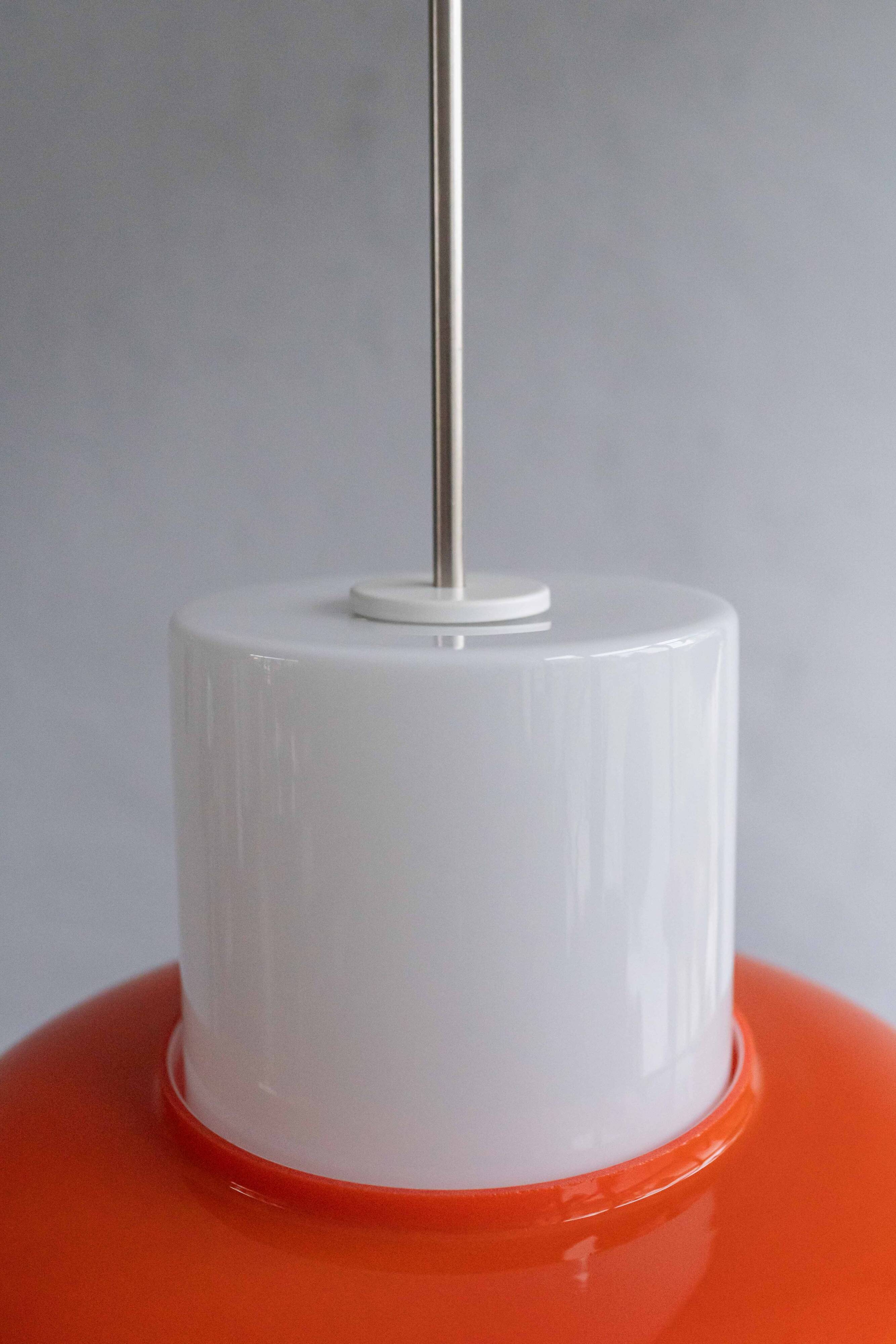 Vintage Czechoslovak Hanging Glass Lamp By Osvětlovací Sklo, 1970s