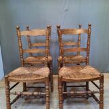 4 straw chairs with bar