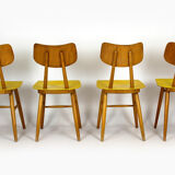 Set of 4 vintage wooden dining chairs from Ton 1960s