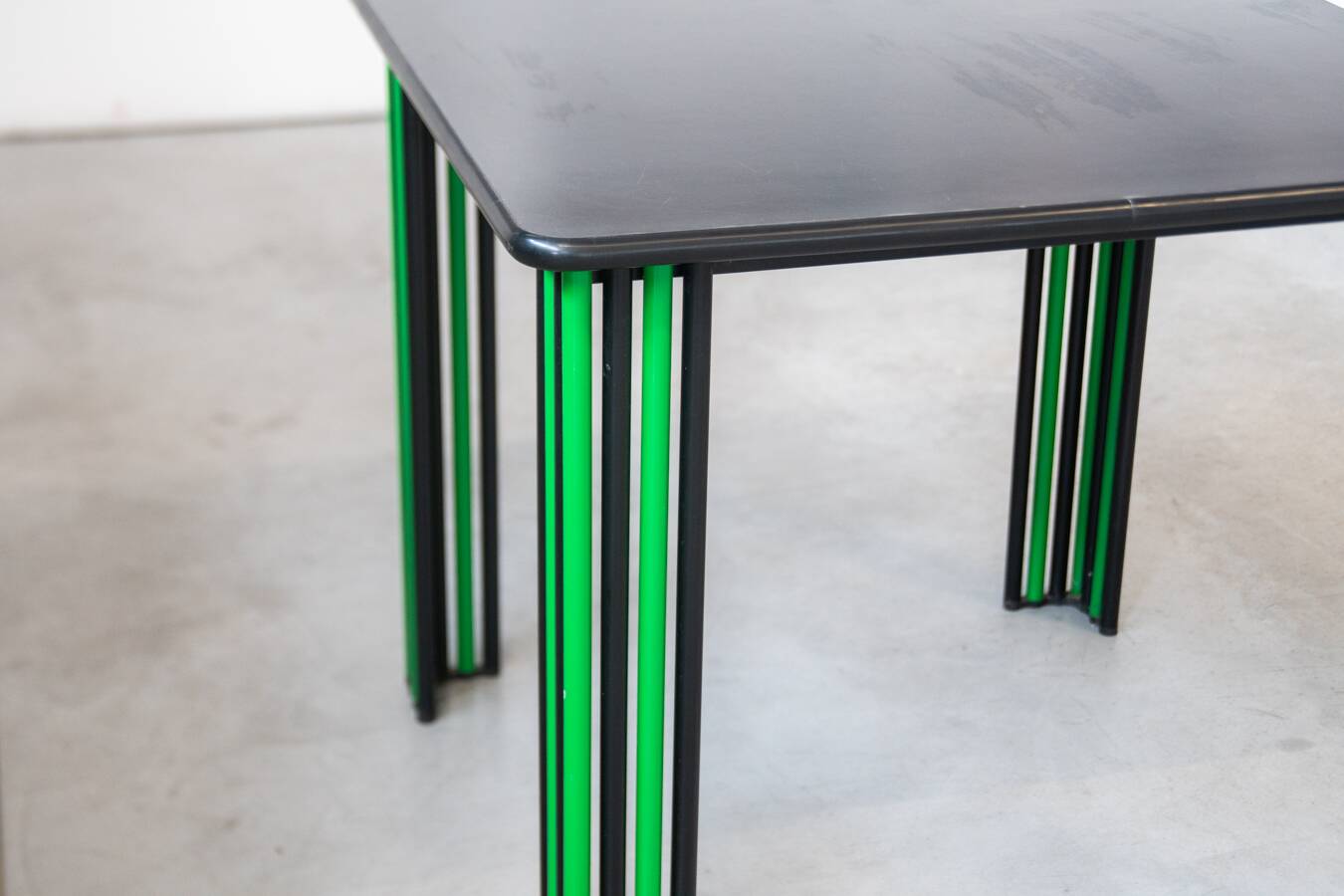 1980s Vintage Black and Green Dining Table – Bold Italian Design