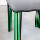 1980s Vintage Black and Green Dining Table – Bold Italian Design