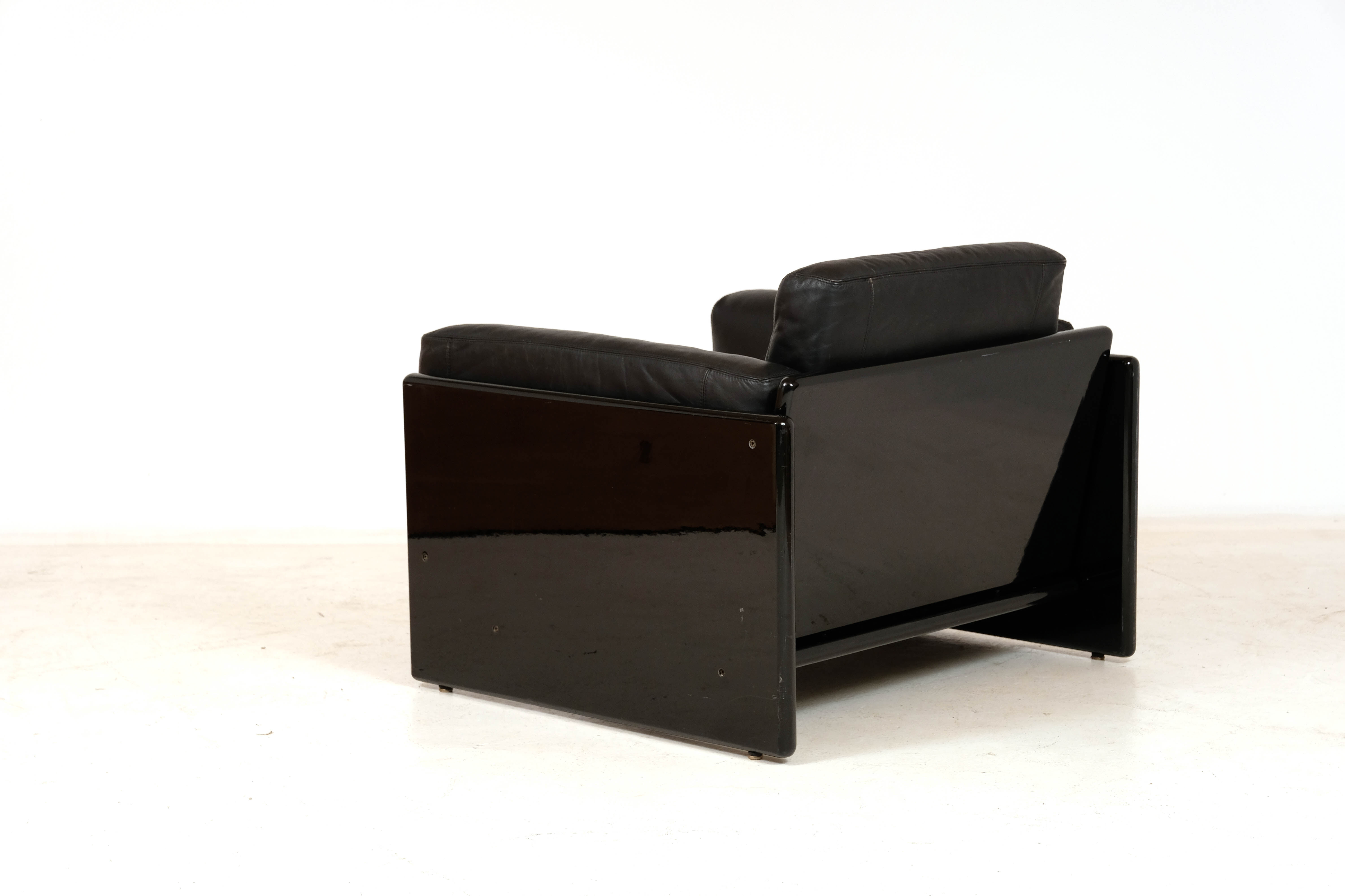 Leather armchair by Dino Gavina for Studio Simon, 1970s