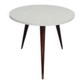 Table d'appoint vintage tripode en bois et formica