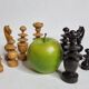 Antique boxwood chess set, Regency style, late 19th - early 20th century, complete, 10.5 cm
