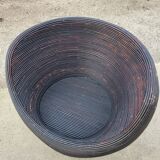 Vintage MCM pencil reed egg pod chair - rattan bamboo