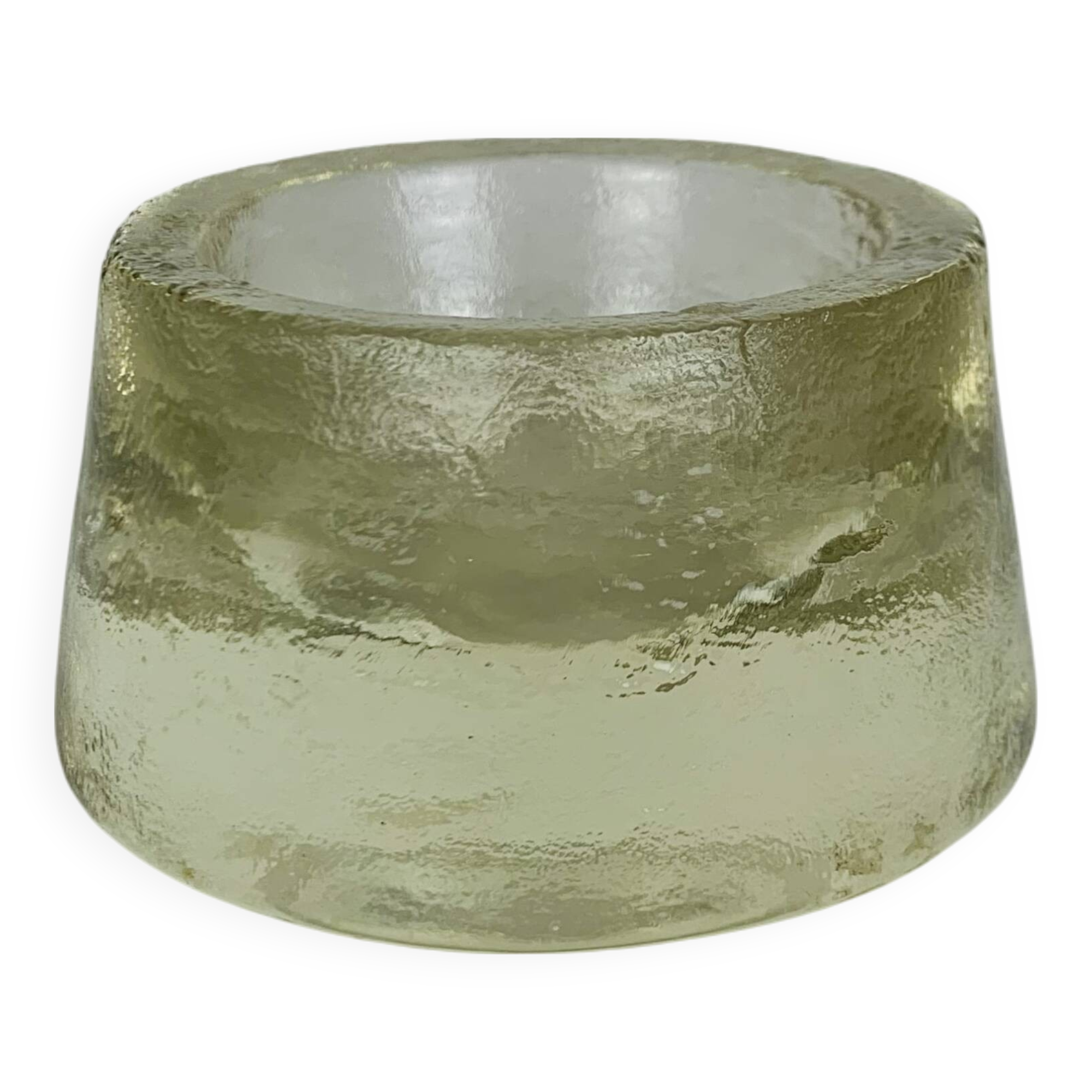 Vintage solid glass ice cube tray, ashtray