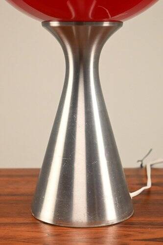 Grande lampe de table de l'ère spatiale avec abat-jour en verre d'Erco