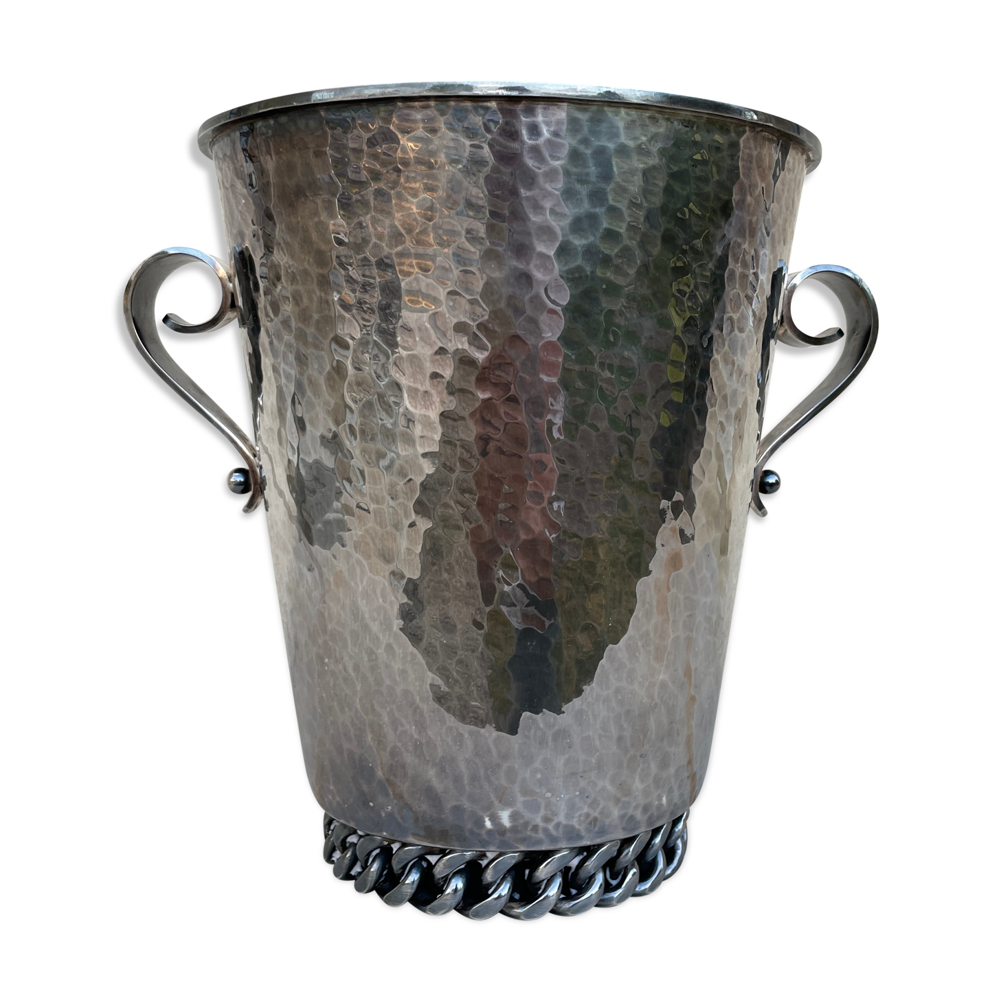 Jean Despres hammered silver metal champagne ice bucket
