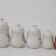 Series of 4 kitchen pots - floral motif