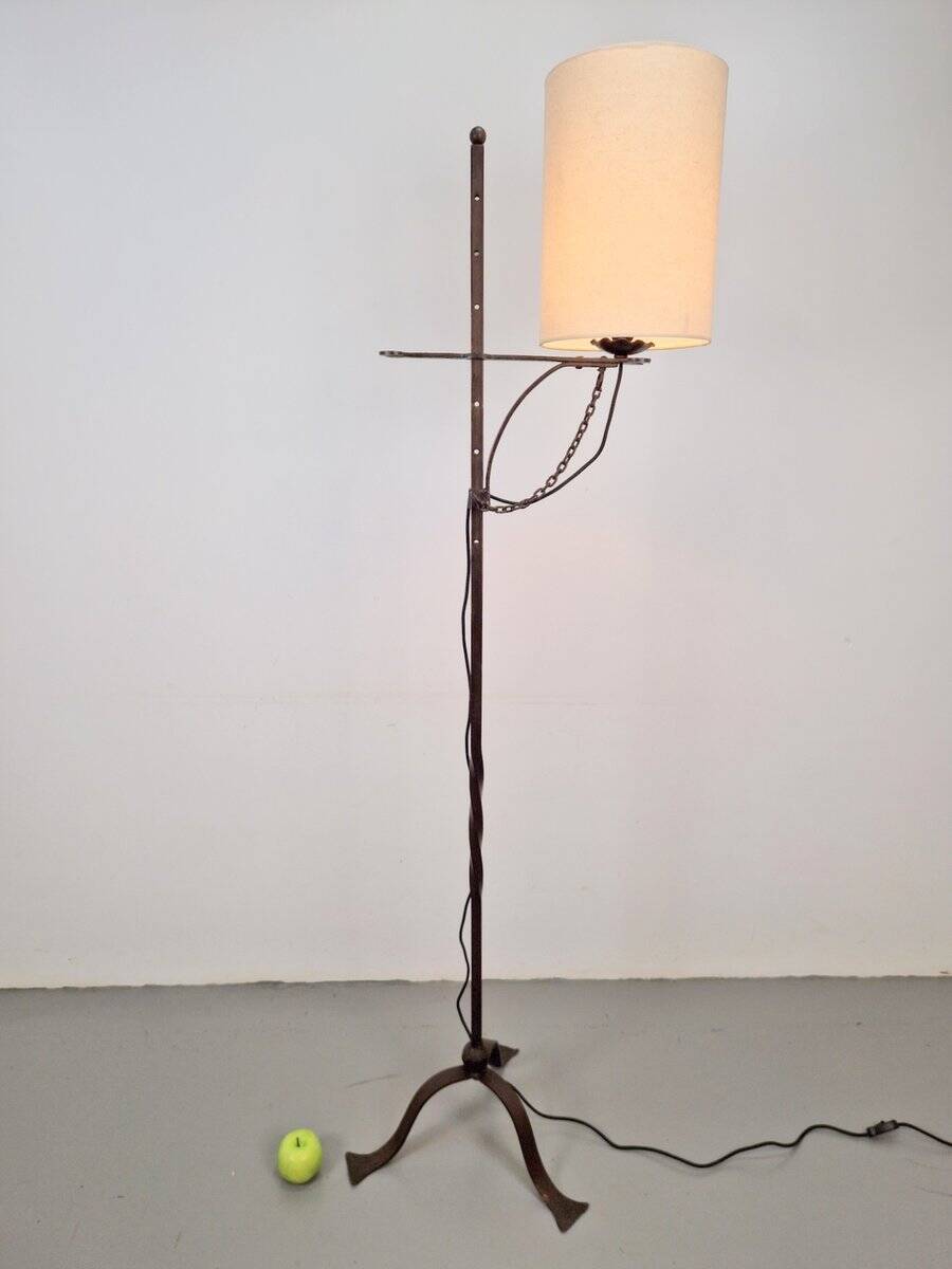 Brutalist Floor Lamp in Wrought Iron, 1950s