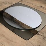 White glass and smoked glass mirror Italy