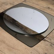 White glass and smoked glass mirror Italy
