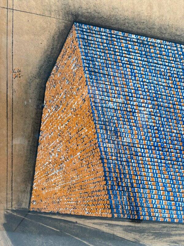 Christo & Jeanne-Claude, Texas Mastaba / America: The Third Century, 1975, Paper, Framed