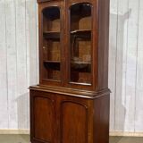 19th century English mahogany two-part bookcase