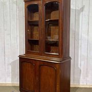 19th century English mahogany two-part bookcase