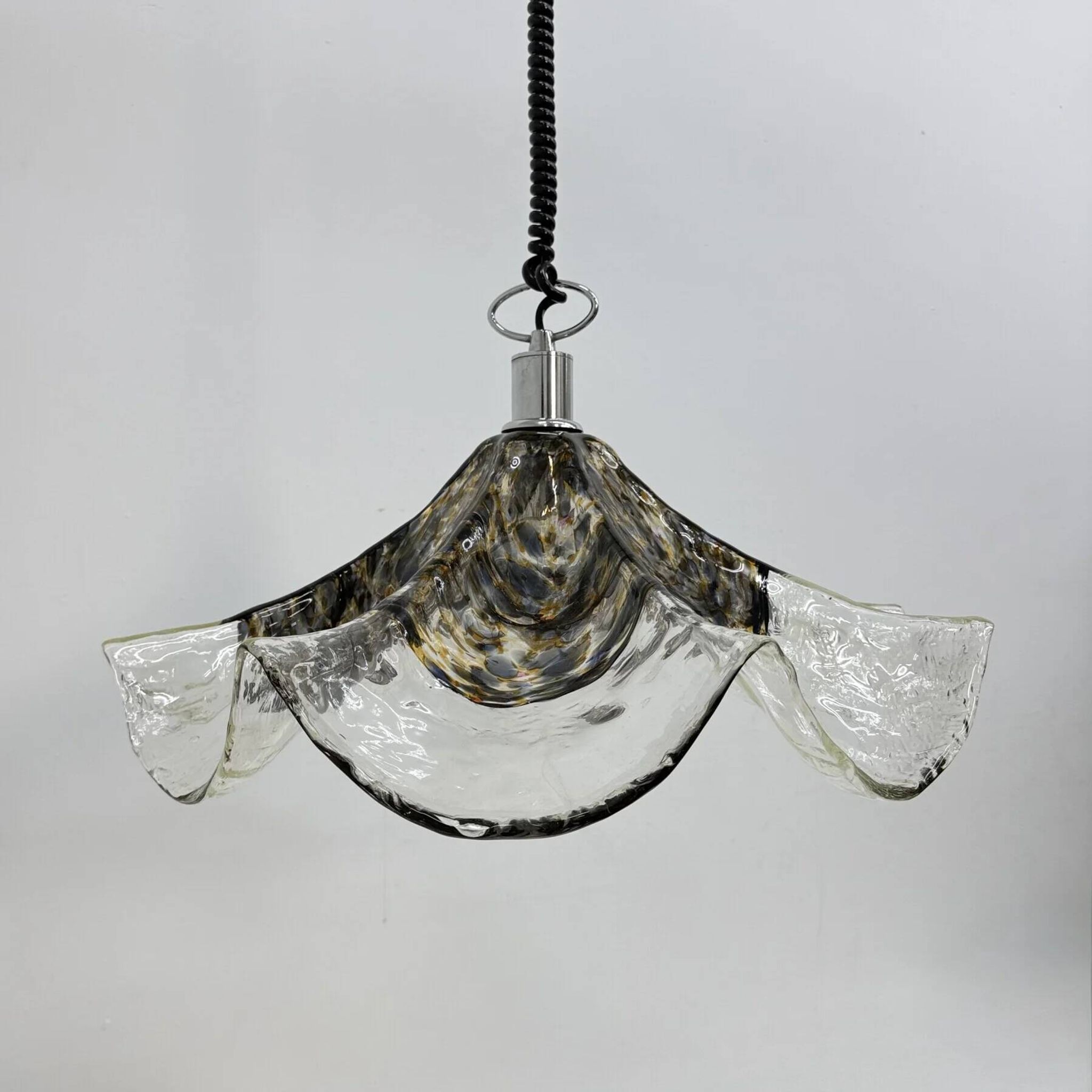Glass and metal lamp