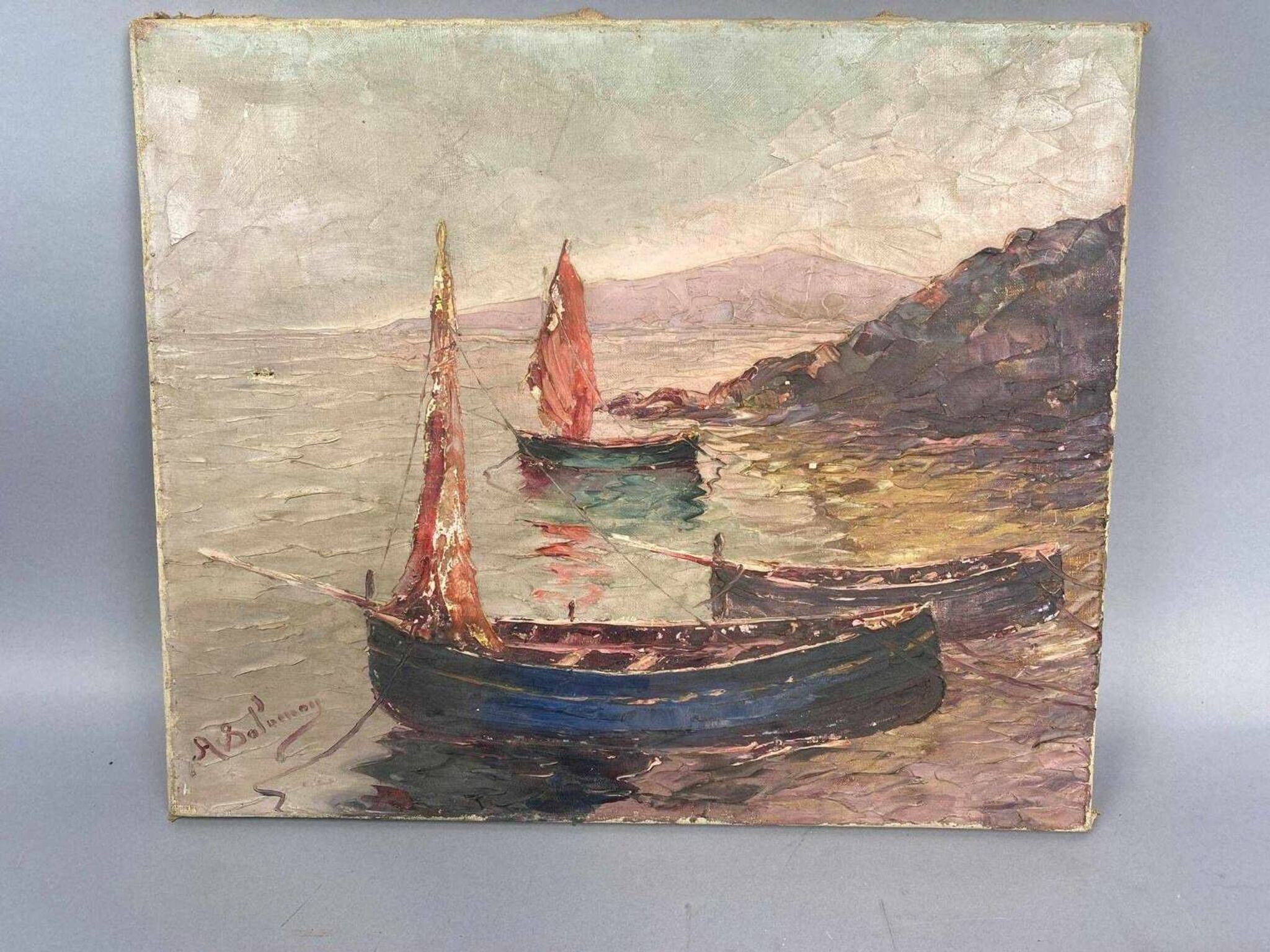 Breton school from the beginning of the 20th century oil on canvas signed a delanoy