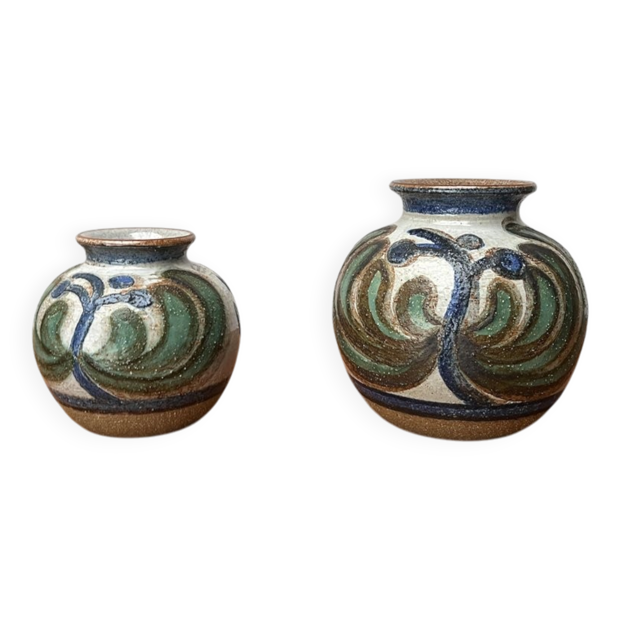 Cactus series round vases in ceramic from the mid-century modern Danish studio Søholm, 1960s, set of 2.
