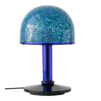 Gae Aulenti pour la lampe de table en verre de Murano Vistosi, 'Neverrino' Murrine bleu-vert