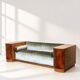 Art Deco green velvet sofa