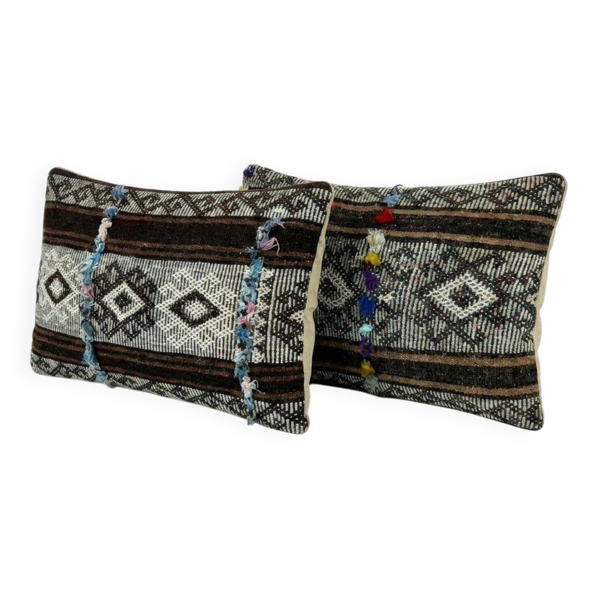 Set of 2 vintage kilim cushion covers 41x61 cm