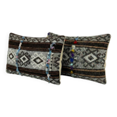 Set of 2 vintage kilim cushion covers 41x61 cm
