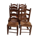 Lot de 6 chaises en bois et paille