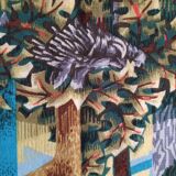 Silkscreened tapestry "The Forest" by Robert Debiève