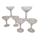 Coupes à champagne en verre souffle et décor ciselé