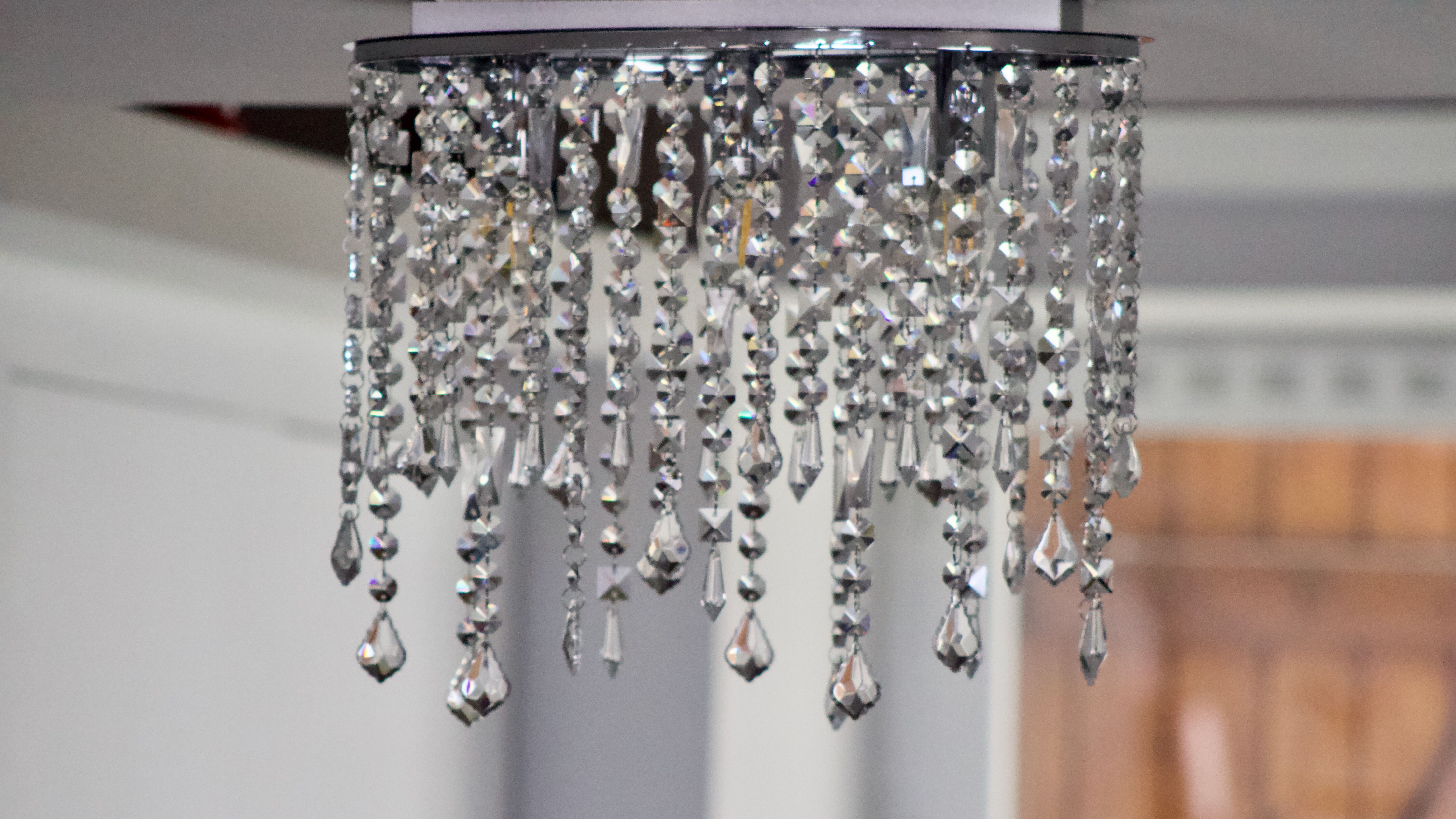 Minimalist glass fringe ceiling light