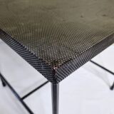 Table d'appoint en métal perforé vintage, 42 cm
