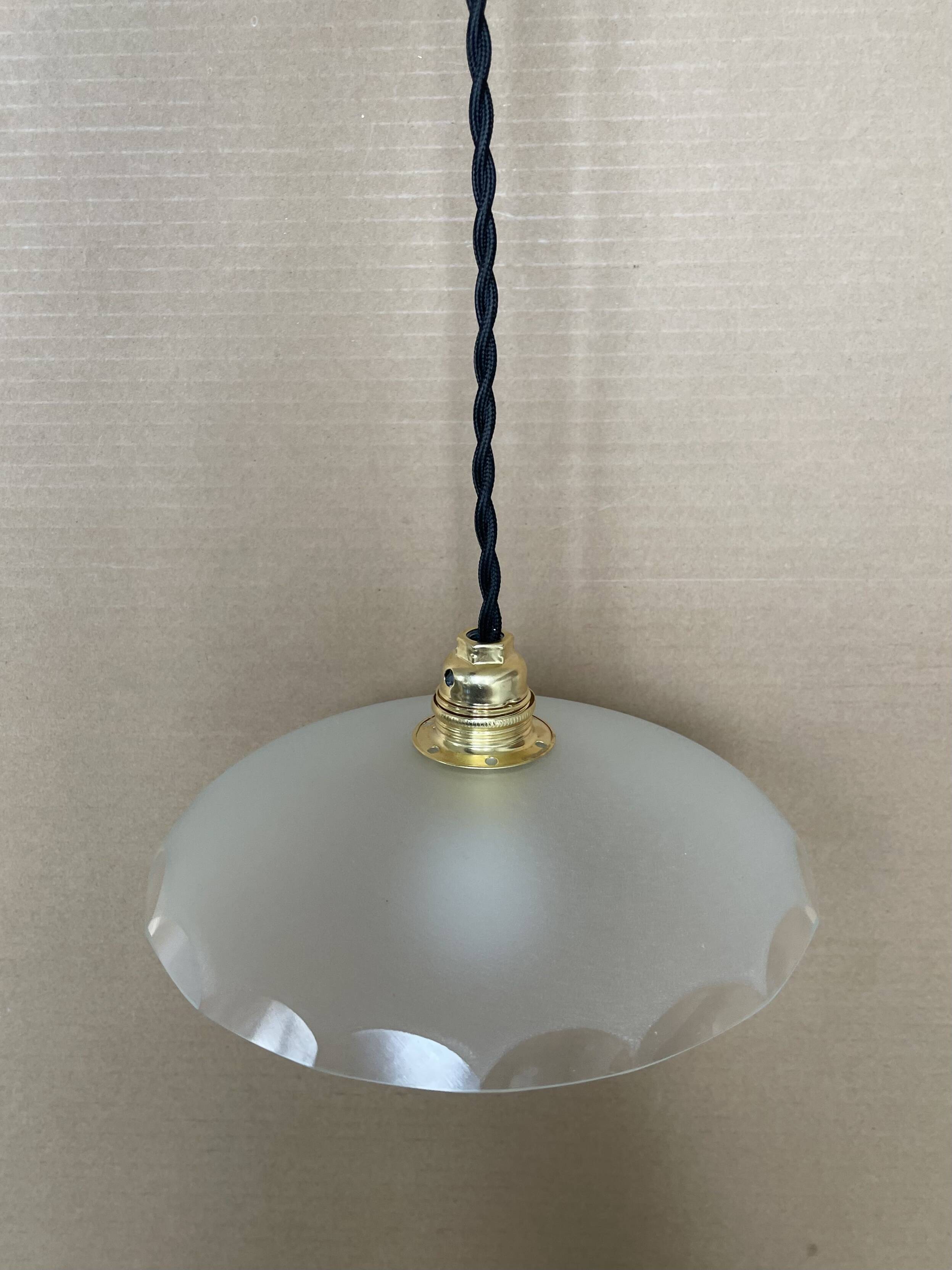 Small antique glass pendant light