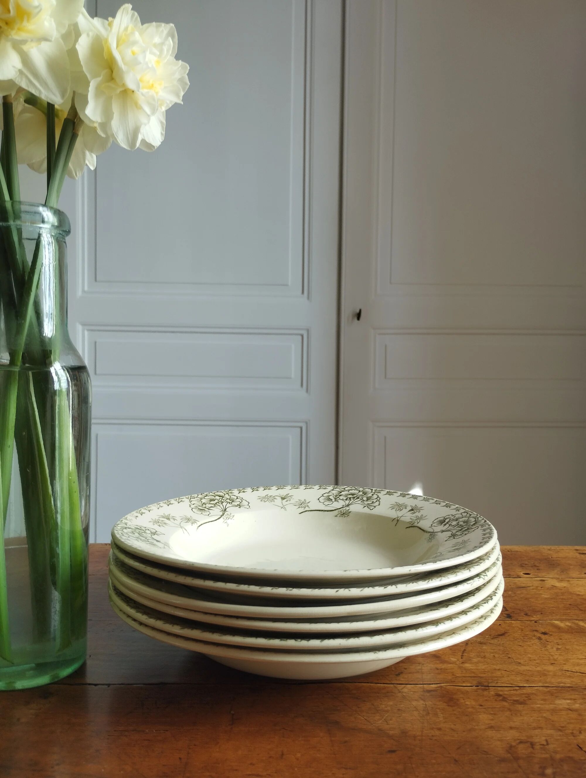 "Palmyra" - 6 deep plates, ironstone Sarreguemines