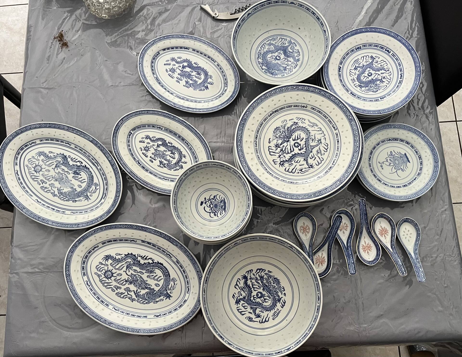 Service vintage porcelaine chinoise