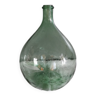 Dame jeanne old bubbled glass - 10 liters - height 36.5 cm