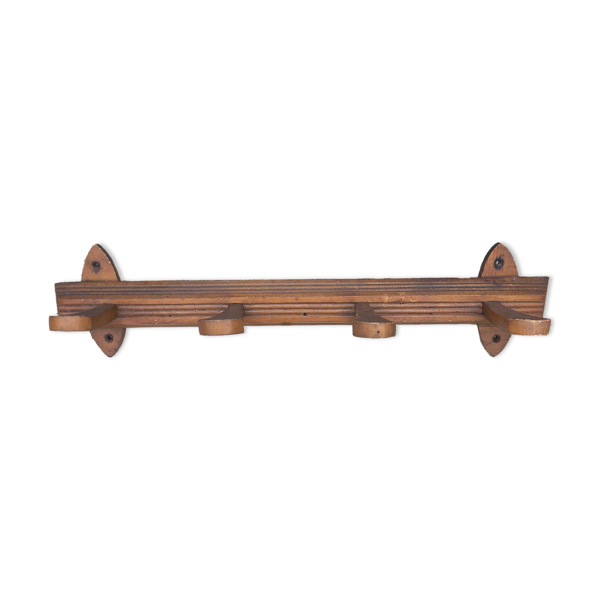 Porte-manteau mural en bois vintage