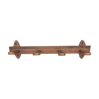 Wooden wall coat rack, vintage wall coat rack, entrance hall