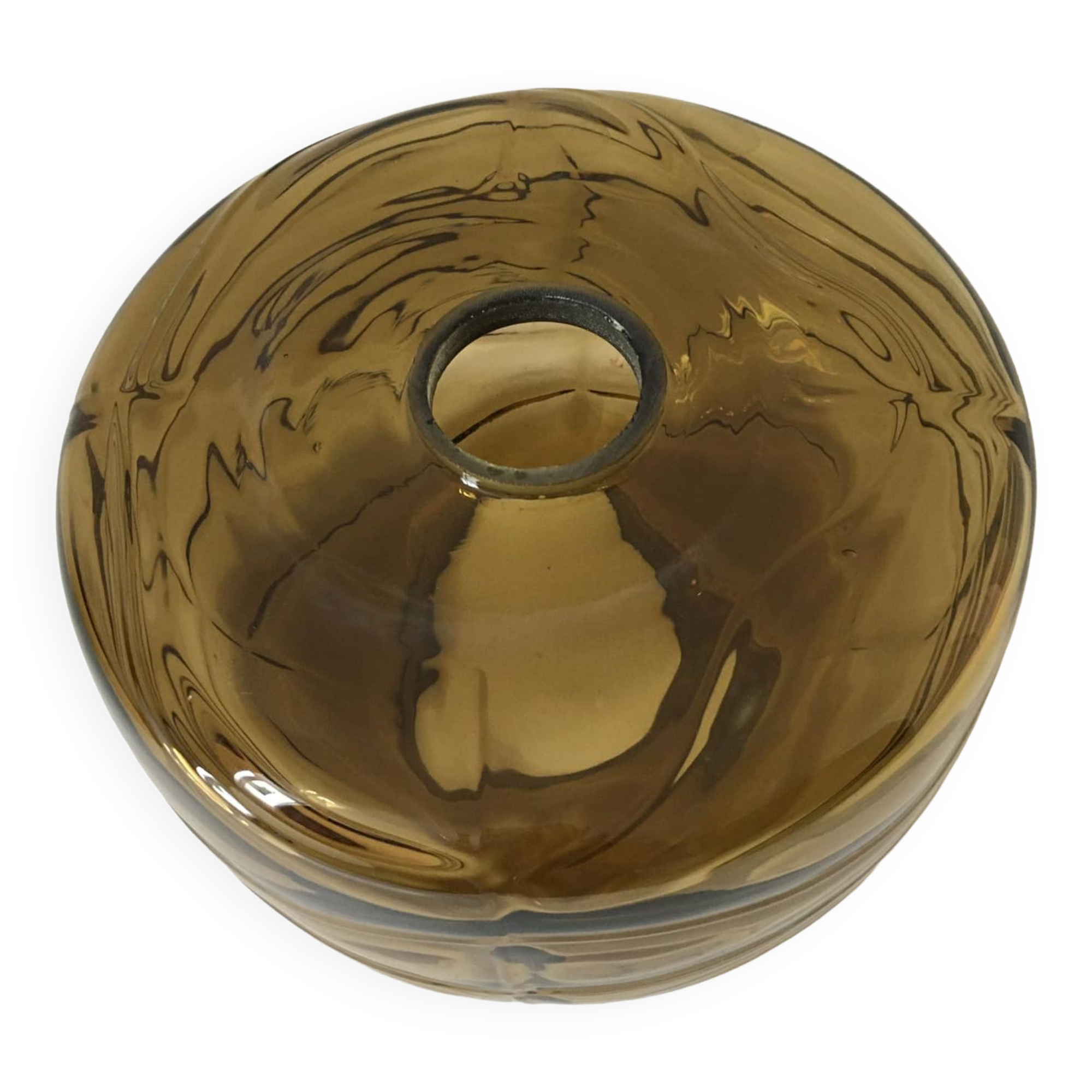 Amber thick glass globe