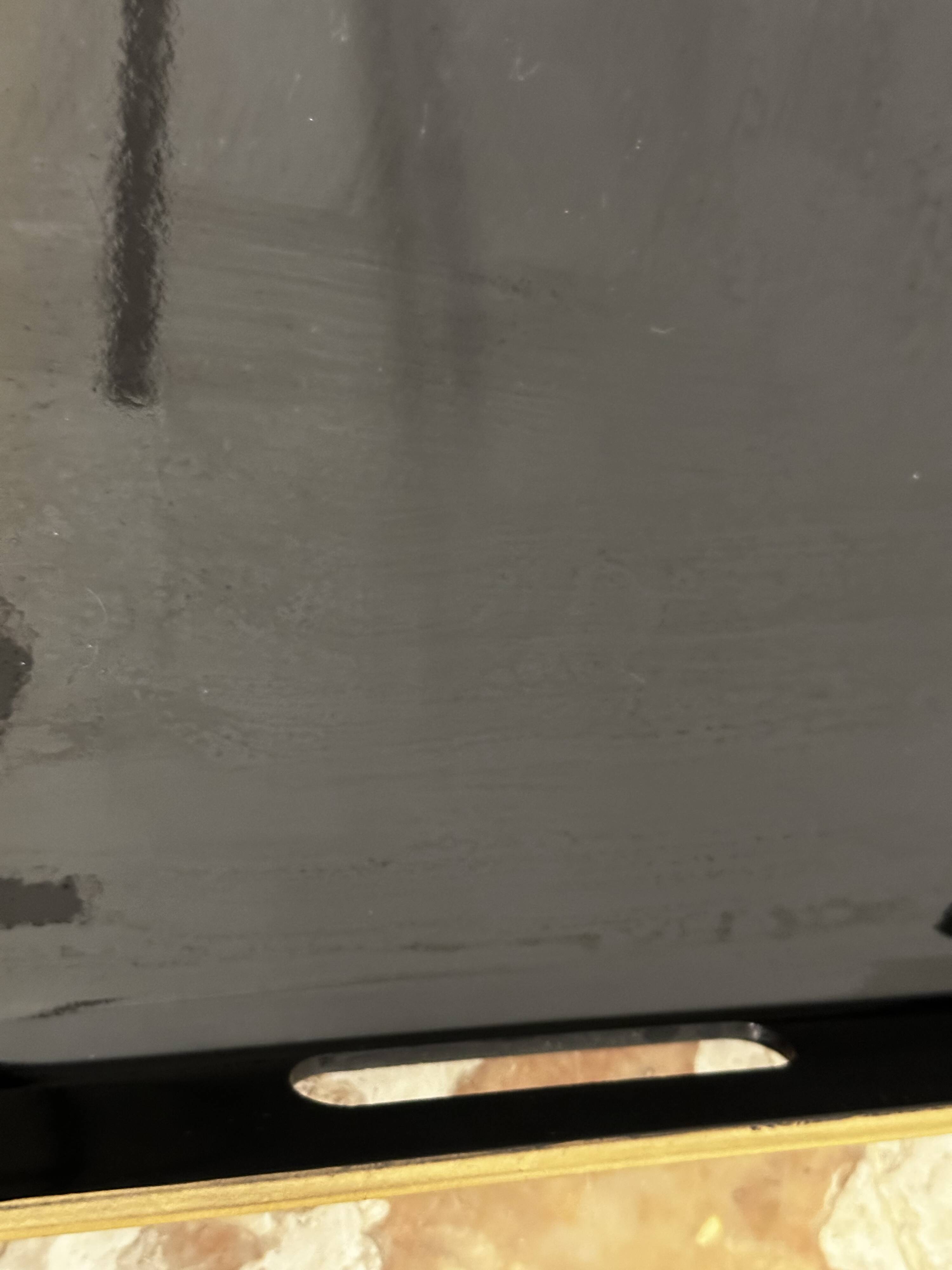 Japanese tray in black and gold lacquered wood