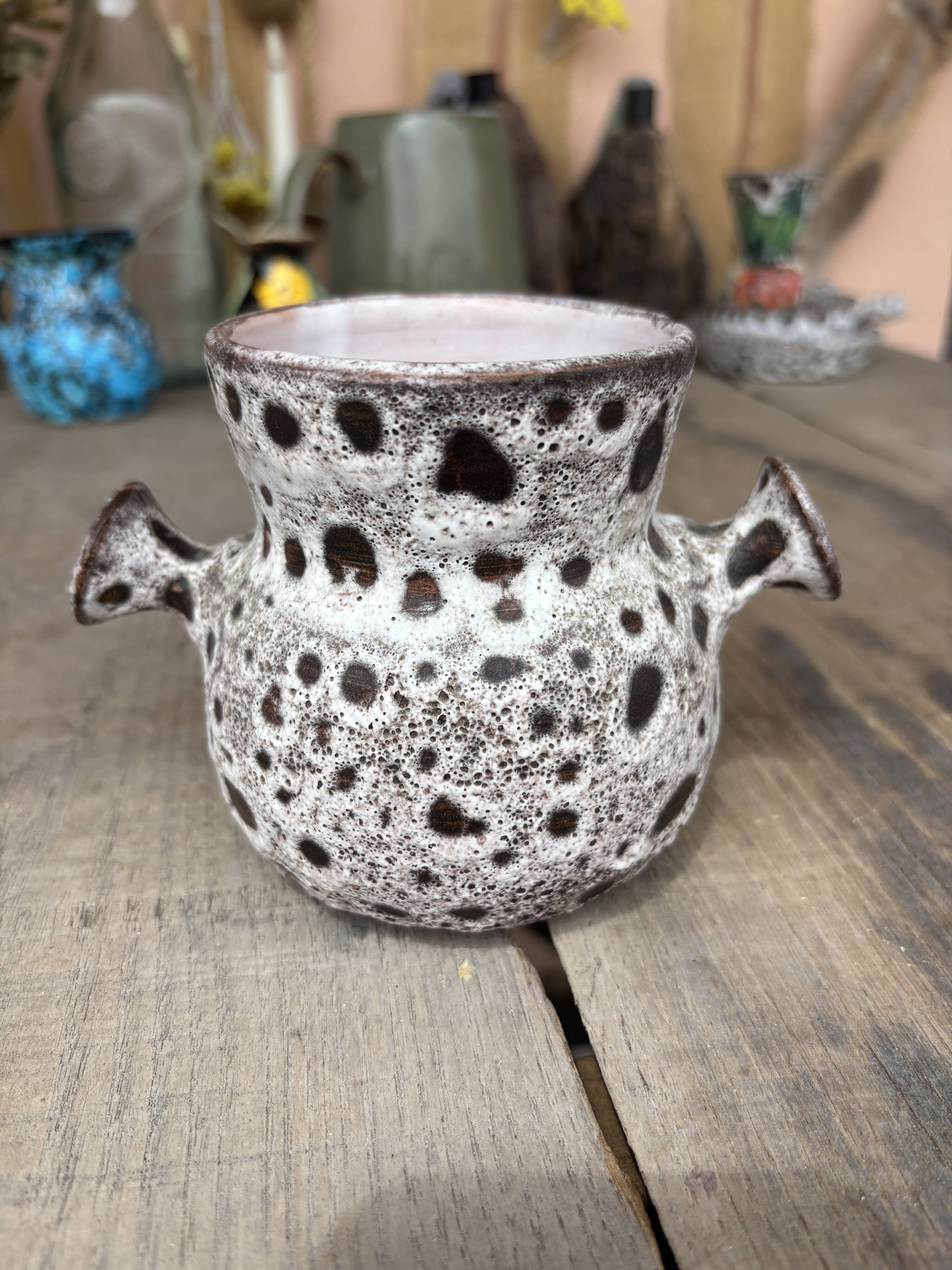 Vase La Roue Vallauris – vintage ceramic floral decoration