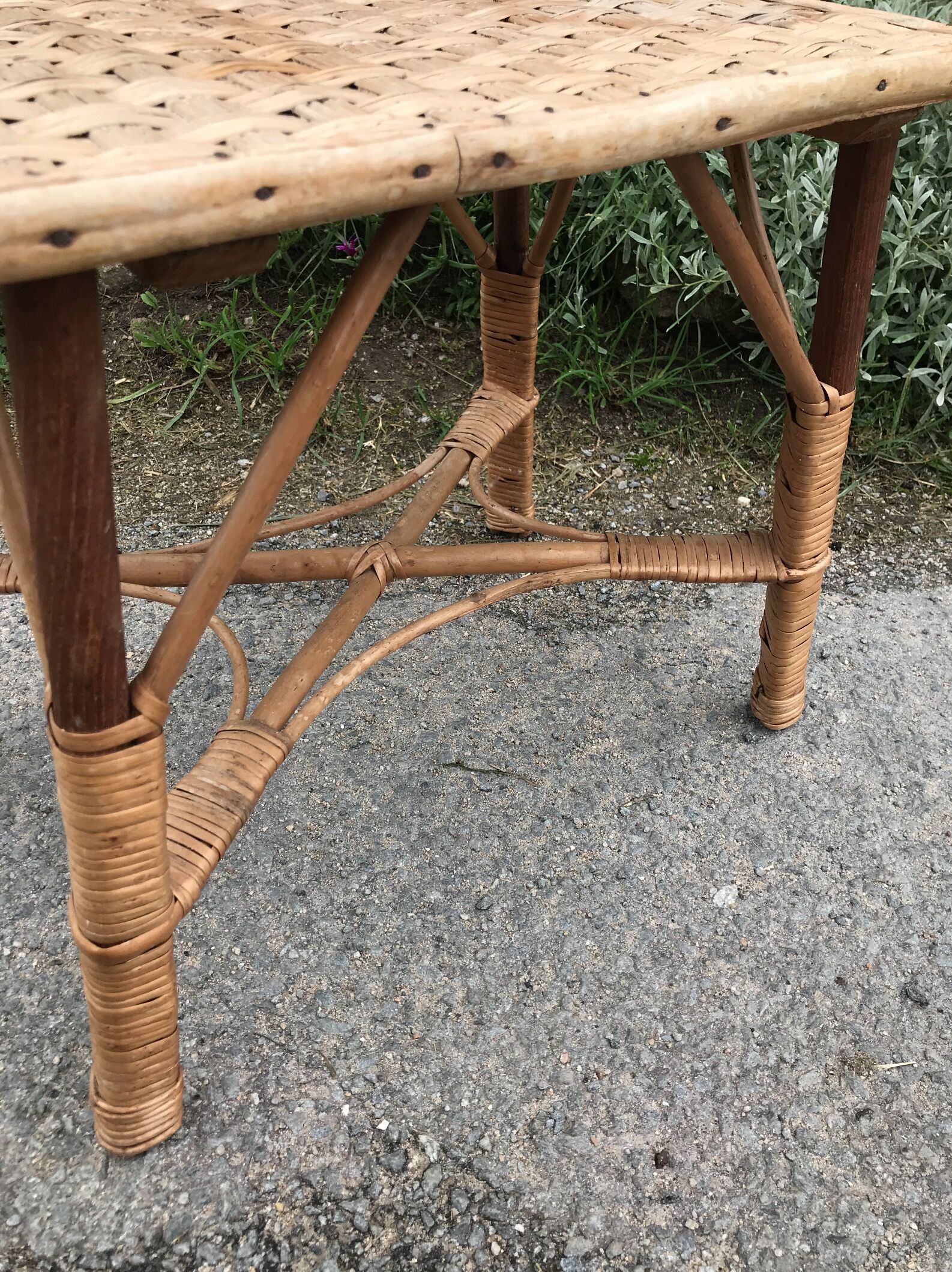 Vintage rattan coffee table