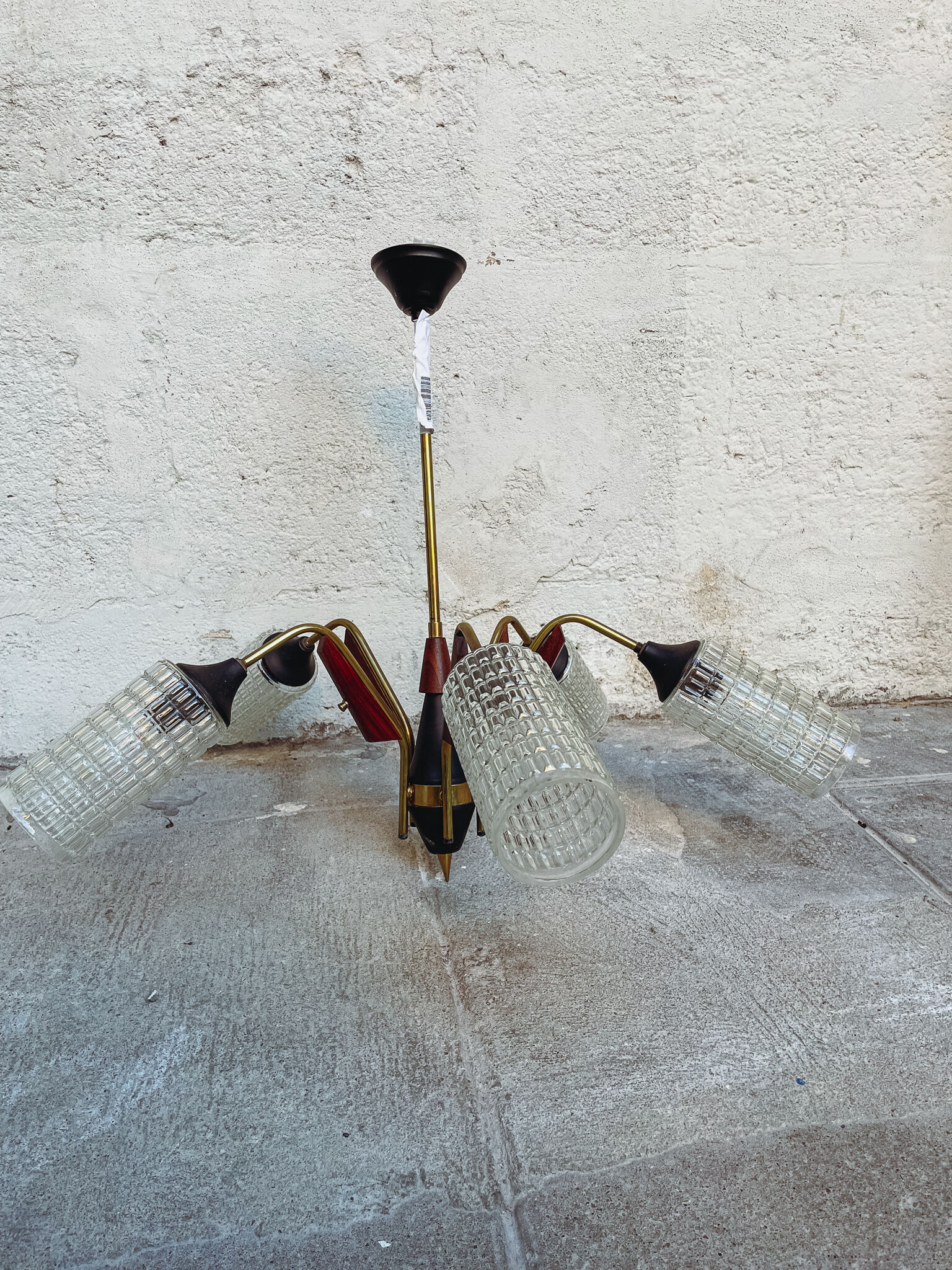 Scandinavian teak chandelier