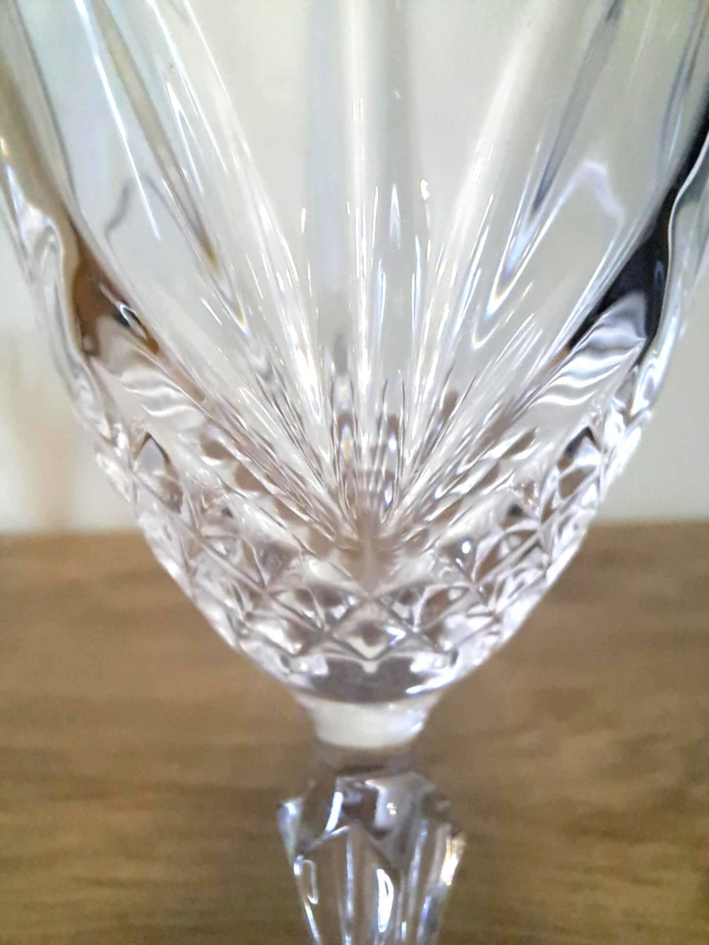 6 crystal wine glasses