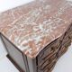 18th century walnut chest of drawers with red marble top